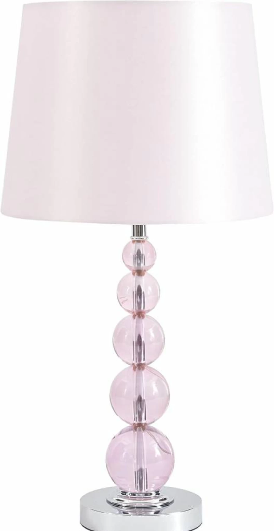 Signature Design by Ashley Letty 23-Inch Light Pink Crystal Table Lamp with Elegant Accents