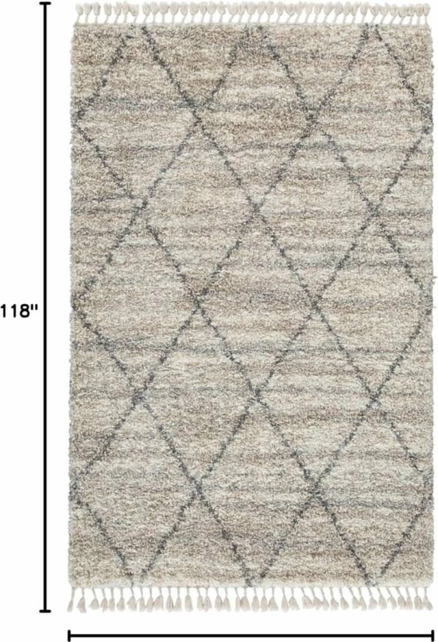 Signature Design by Ashley Abdalah 8'x10' Beige & Gray Transitional Rug with Marbled Effect and Variegated Pattern, 40mm Pile