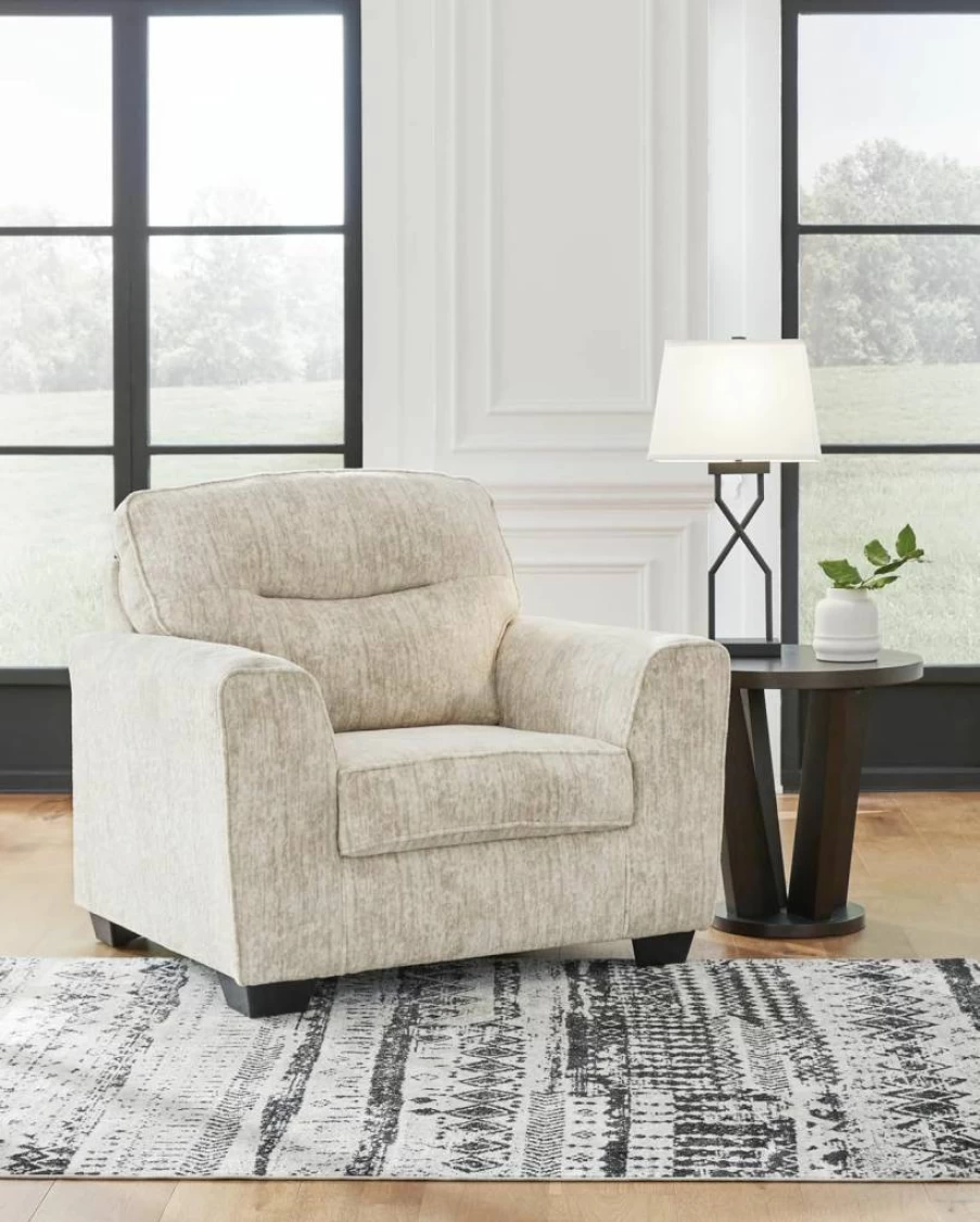 Signature Design by Ashley Lonoke Coastal Oversized Upholstered Chair in Beige - Comfortable Beach Style Living Room Seating