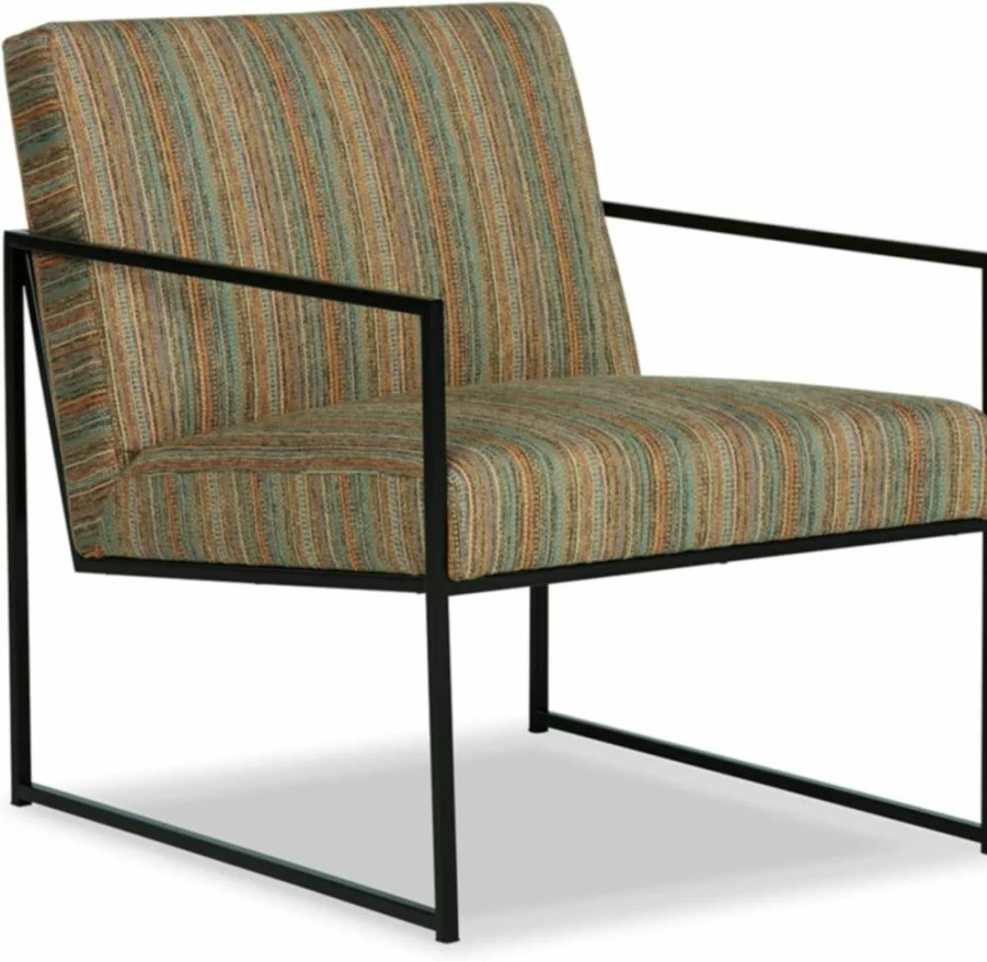 Signature Design by Ashley Aniak Modern 17" Striped Accent Chair with Metal Frame, Multicolor Upholstery