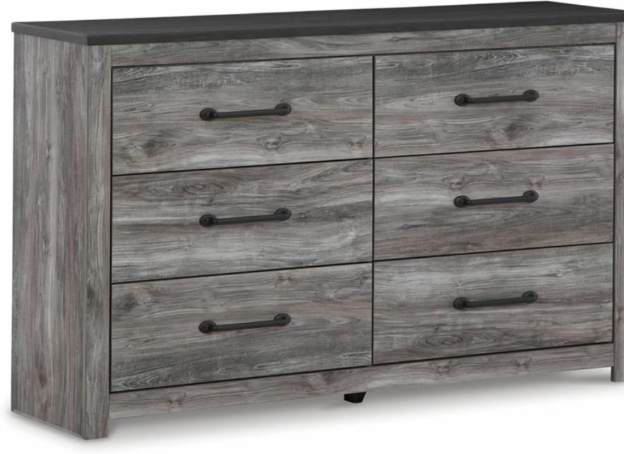 Signature Design by Ashley Bronyan 6-Drawer Dresser - Modern Gray Chest of Drawers for Bedroom Storage