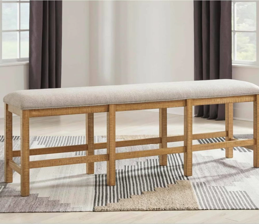 Signature Design by Ashley Havonplane 72-Inch Counter Height Dining Bench in Brown - Stylish Kitchen Bar Seating