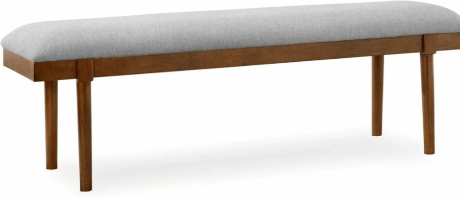 Signature Design by Ashley Lyncott 59" Upholstered Dining Bench with Solid Wood Frame in Gray/Brown