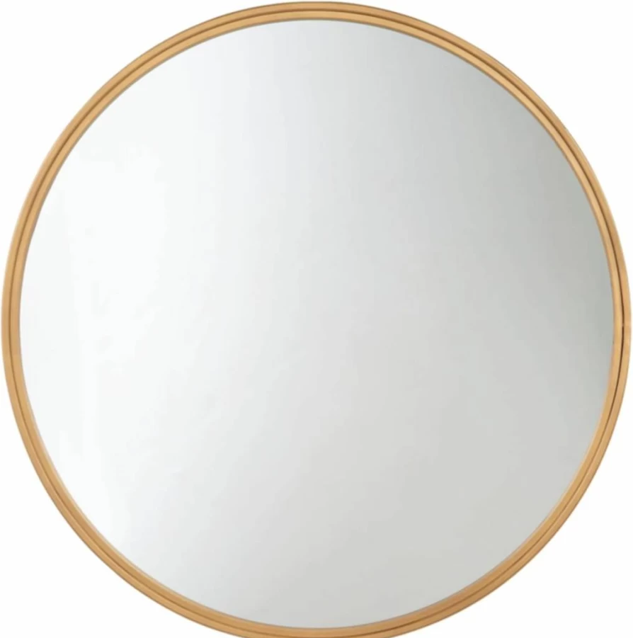 Signature Design by Ashley Brocky 31.5" Round Modern Black Accent Mirror - Contemporary Home Decor