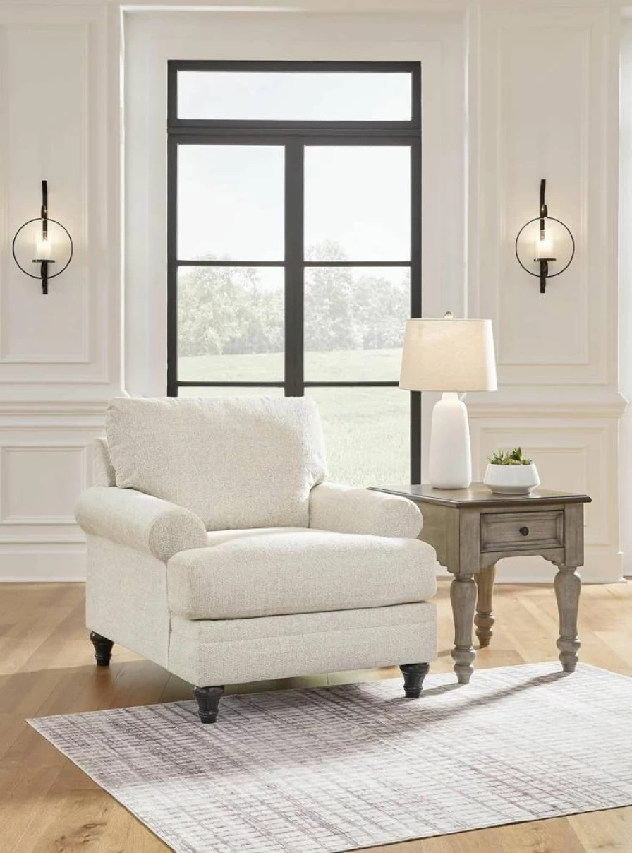 Signature Design by Ashley Valerani Classic Upholstered Accent Chair in Beige Fabric for Living Room