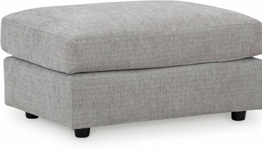 Signature Design by Ashley Stairatt Modern Rectangular Ottoman in Light Gray - Stylish Footrest and Storage Bench
