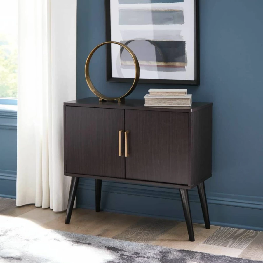 Signature Design by Ashley Orinfield Modern 2-Door Accent Cabinet in Dark Brown - Contemporary Storage Solution