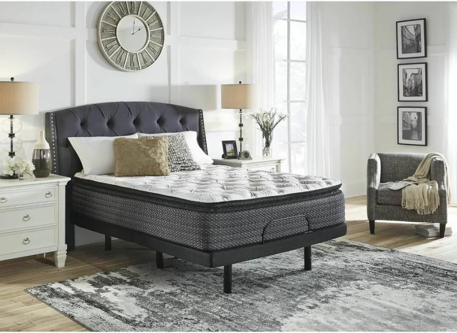 Signature Design by Ashley King Size Hybrid Mattress - 11" Plush Pillowtop with Gel Memory Foam & Lumbar Support
