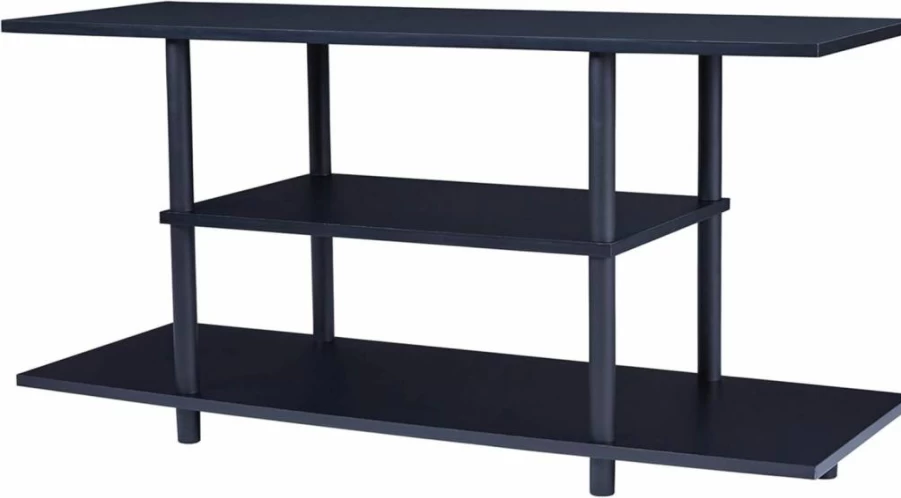 Signature Design by Ashley Rollynx Modern Industrial TV Stand for 45" TVs, Silver & Black Console with Storage