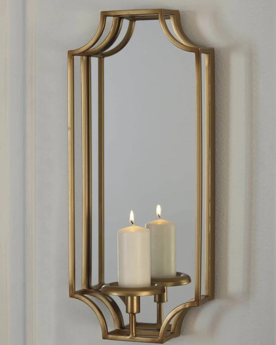 Signature Design by Ashley Donnica Glam 21-Inch Silver 3D Sculpted Oval Wall Sconce - Modern Metal Light Fixture