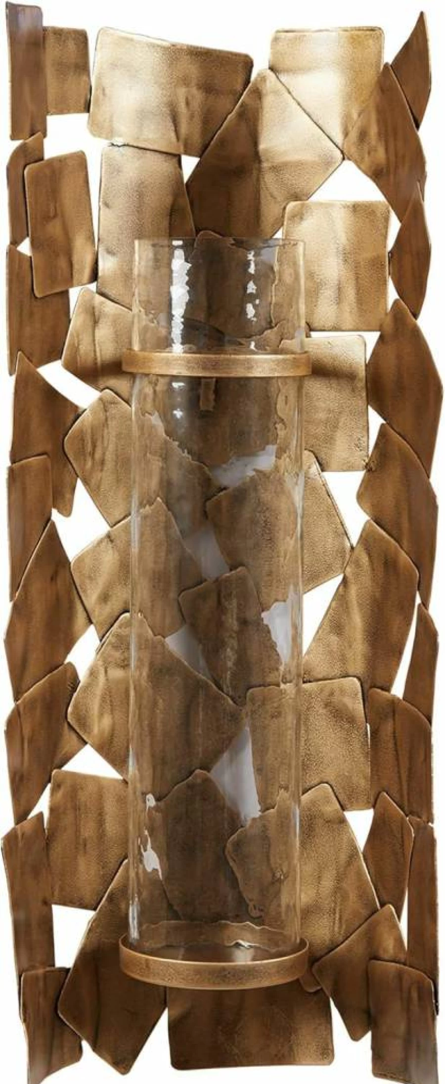 Signature Design by Ashley Jailene 24" Gold Antique Wall Candle Sconce - Contemporary Decorative Lighting