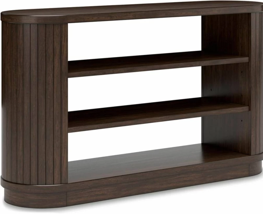 Signature Design by Ashley Korestone 60" Modern Credenza with Adjustable Shelves, Dark Brown Contemporary Console