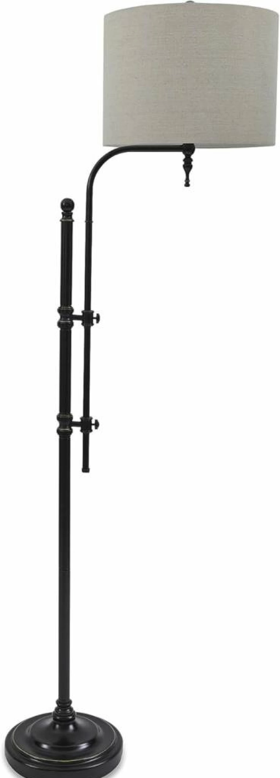 Signature Design by Ashley Anemoon 64.63" Adjustable Arm Metal Floor Lamp in Black - Modern Casual Lighting