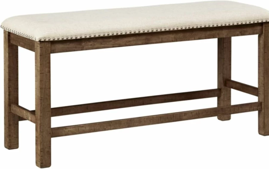 Signature Design by Ashley Morriville Brown Upholstered Counter Height Dining Bench