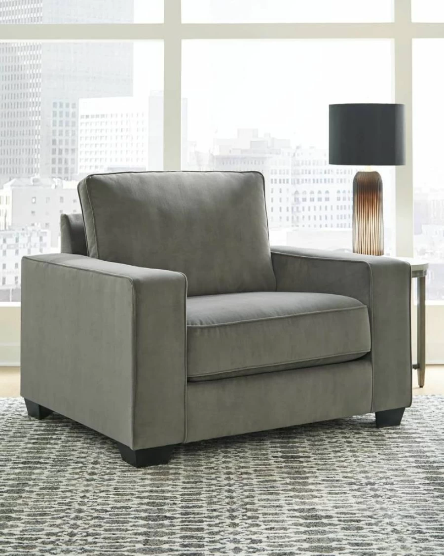 Signature Design by Ashley Angleton Modern Oversized Upholstered Chair 21" Gray Lounge Seat