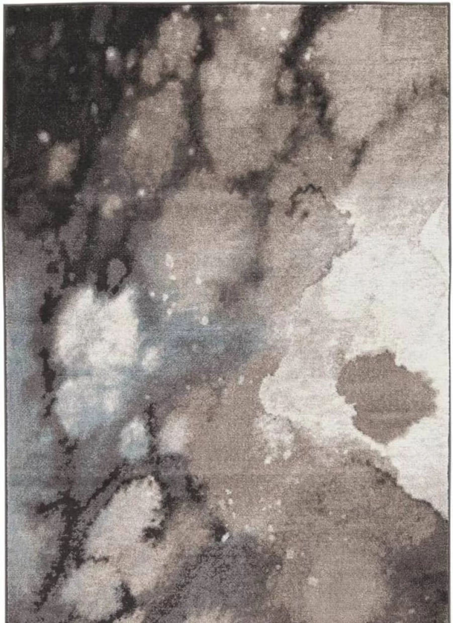 Signature Design by Ashley Joash Modern Abstract Watercolor Area Rug 5x7 Feet, Soft Medium Pile, Gray Taupe Cream Neutral Tones, Living Room Bedroom Decor