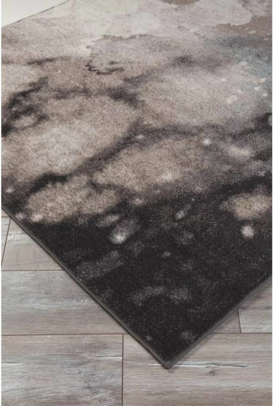 Signature Design by Ashley Joash Modern Abstract Watercolor Area Rug 5x7 Feet, Soft Medium Pile, Gray Taupe Cream Neutral Tones, Living Room Bedroom Decor