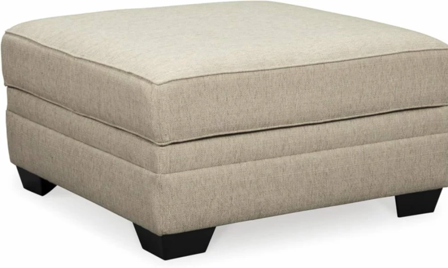 Signature Design by Ashley Luxora Light Brown Square Storage Ottoman with Removable Lid - Casual Living Room Furniture