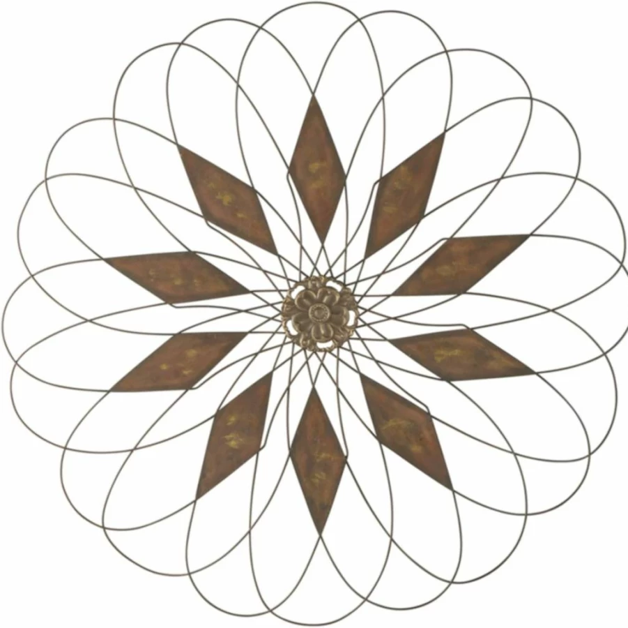 Signature Design by Ashley Dorielle Antique Black Round Metal Wall Art Sculpture for Indoor & Outdoor Decor