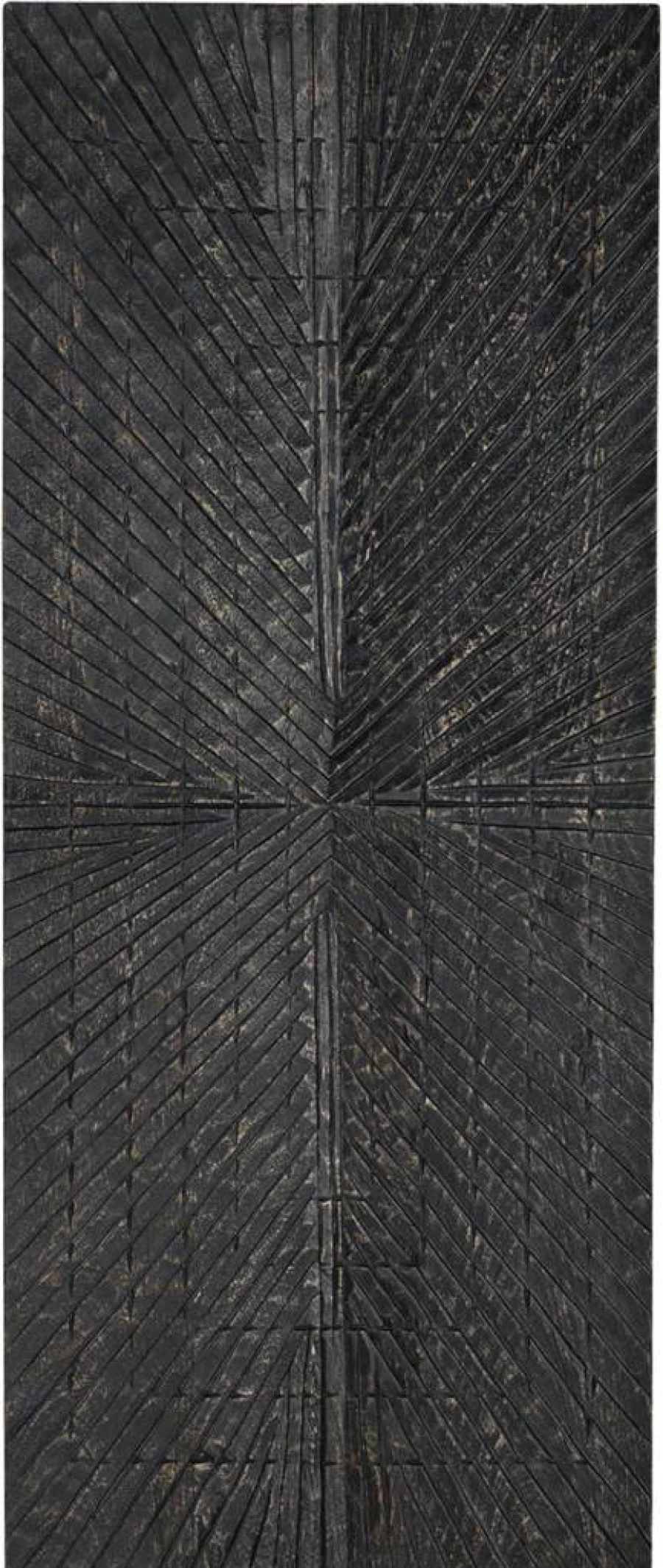 Signature Design by Ashley Lenora 20" x 48" Rustic Sunburst Wood Wall Art - Black Modern Farmhouse Decor