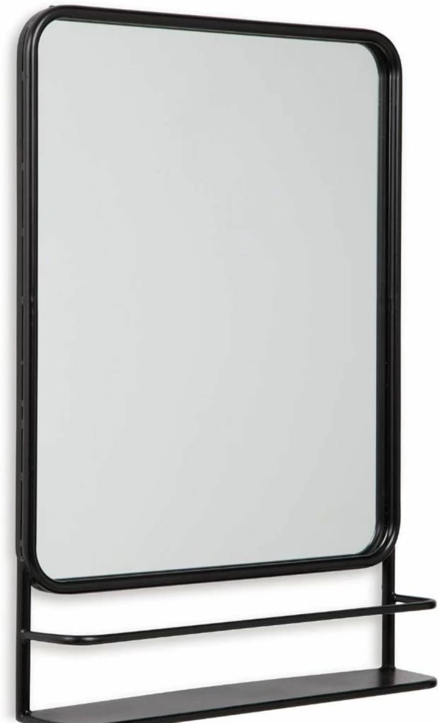 Signature Design by Ashley Ebba Modern Black Metal Wall Mirror - 22" x 31" Contemporary Accent Mirror for Home Decor