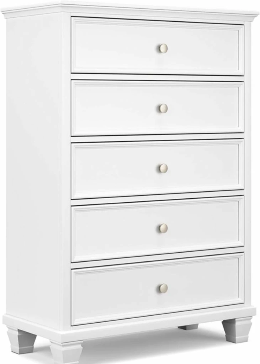 Signature Design by Ashley Lanolee 5-Drawer Chest Dresser, Traditional Black Bedroom Furniture
