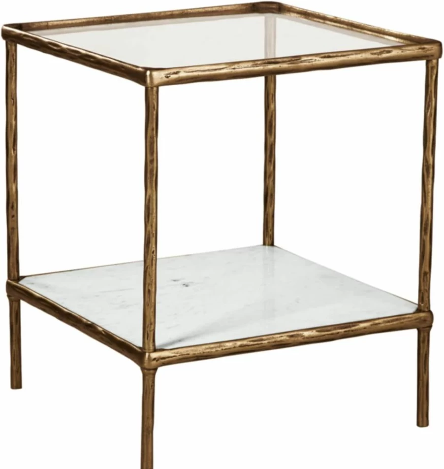 Signature Design by Ashley Ryandale Modern Accent Table - Antique Brass Finish, Contemporary Side Table for Living Room