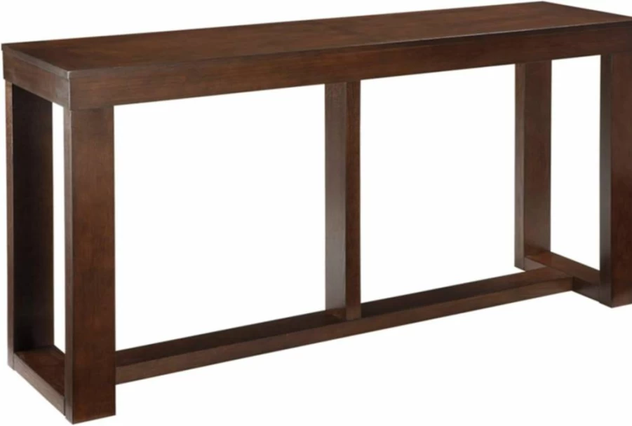 Signature Design by Ashley Watson Mid Century Modern Rectangular Sofa Table in Dark Brown - Stylish Console Table for Living Room