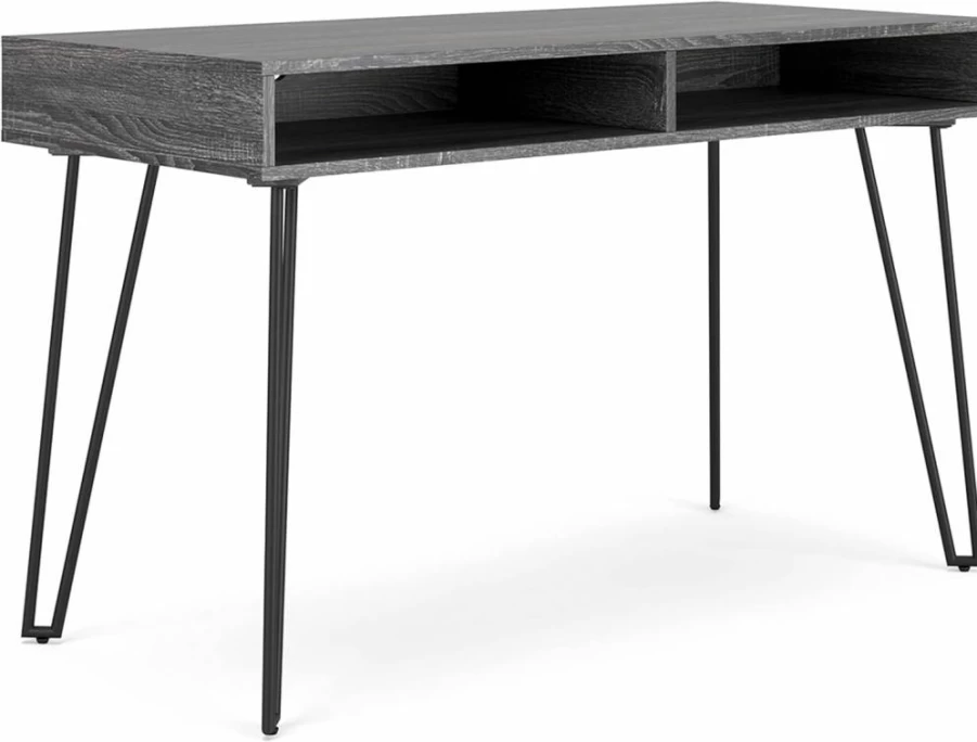 Signature Design by Ashley Strumford Modern Small Office Desk, Natural Brown Finish, Compact Writing Desk for Home Workspace
