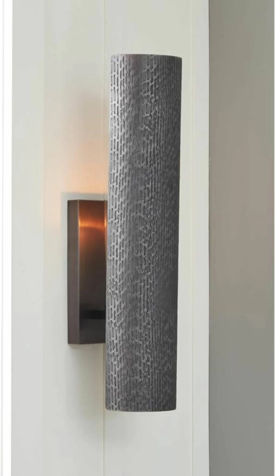 Signature Design by Ashley Oncher 24" Modern Wall Sconce in Antique Pewter - Contemporary Sleek Lighting