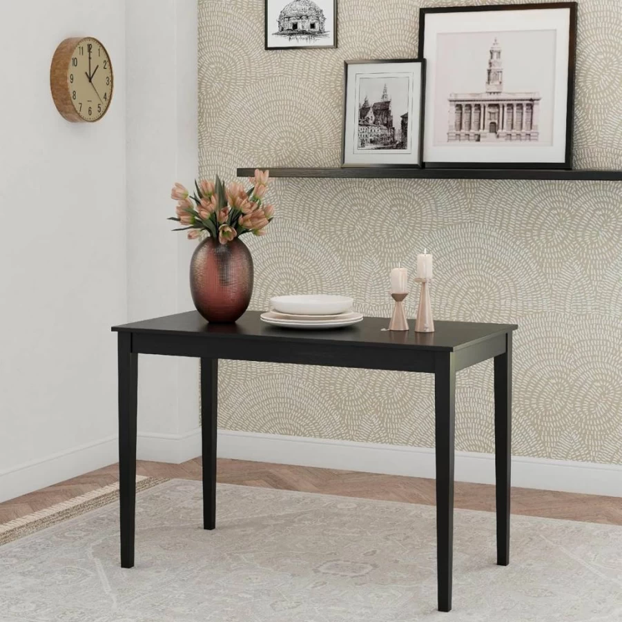 Signature Design by Ashley Kimonte Black Rectangular Dining Table for Modern Rooms