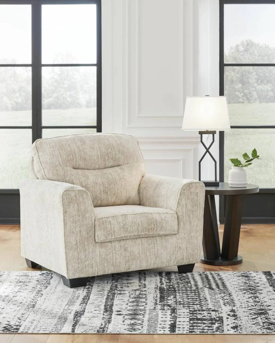 Signature Design by Ashley Lonoke Modern Oversized Upholstered Chair in Gray - Contemporary Living Room Seating