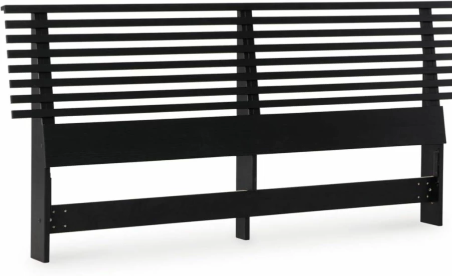 Signature Design by Ashley Danziar Modern Queen Size Black Slat Headboard for Bedroom