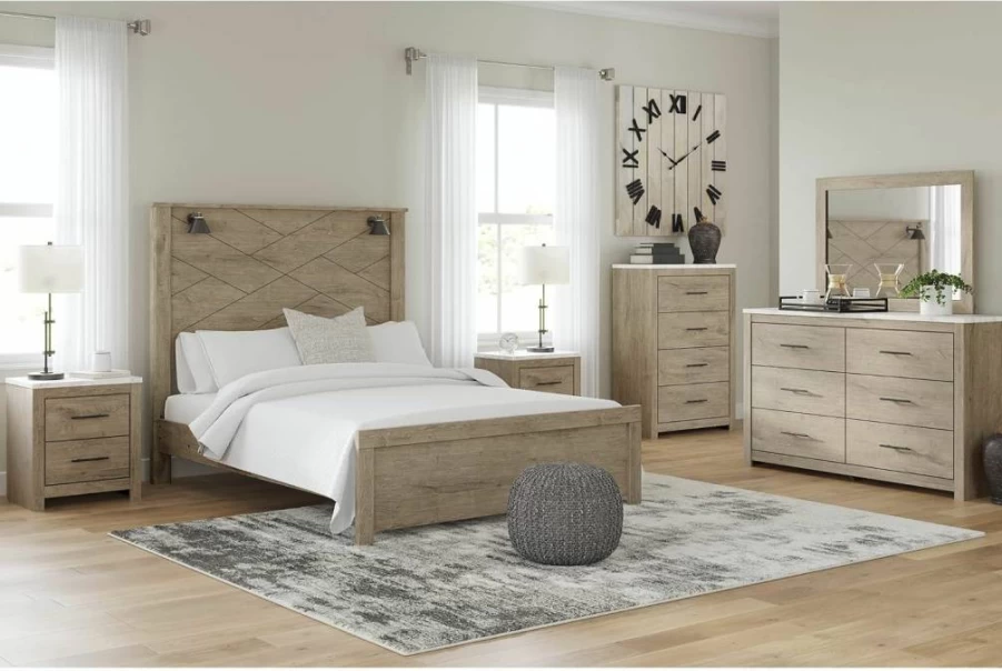Signature Design by Ashley Gerridan Coastal 24.72" Nightstand with 2 Drawers in White & Gray Finish
