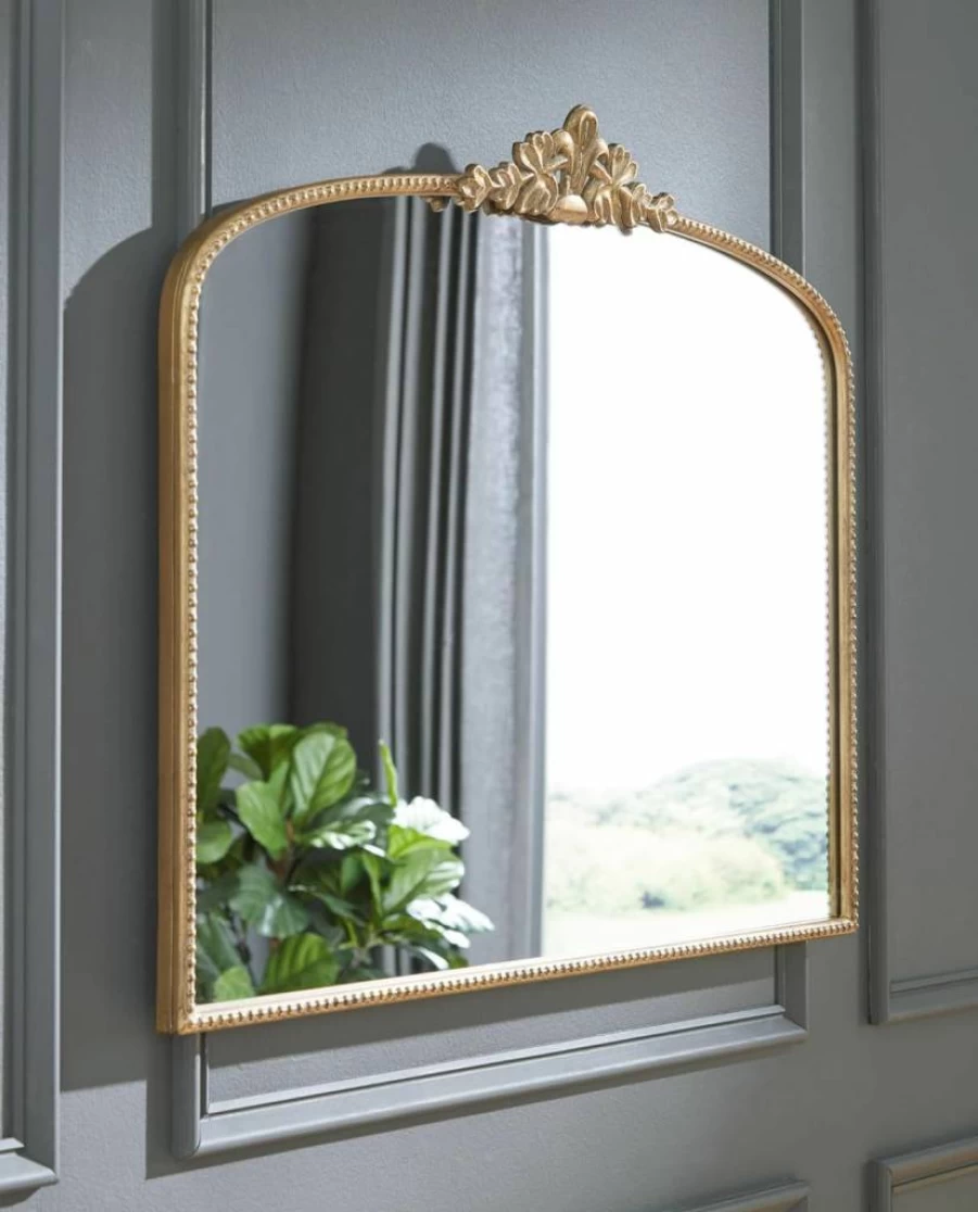 Signature Design by Ashley Tellora Metal Wall Mirror - Traditional Arched Accent Mirror in Metallic Finish