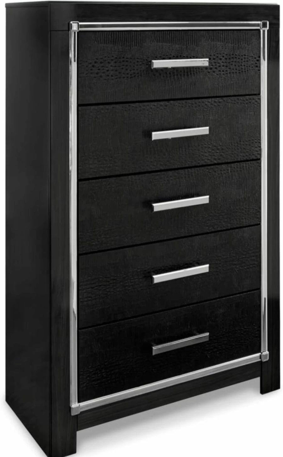 Signature Design by Ashley Kaydell 5-Drawer Dresser, Modern Black Chest for Bedroom Storage