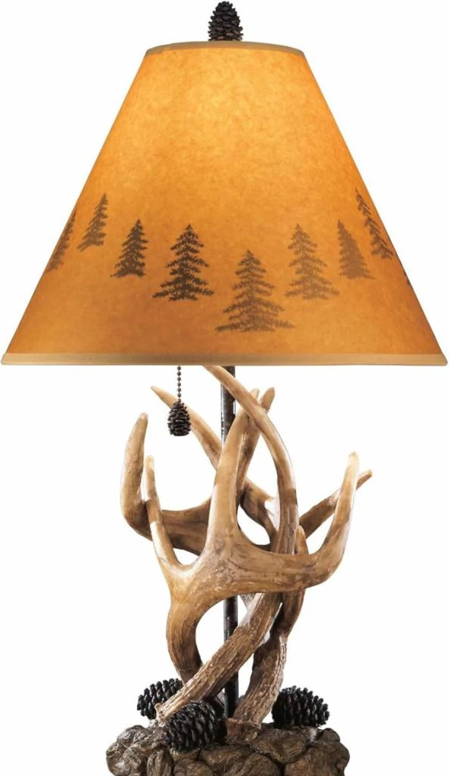Signature Design by Ashley Derek Rustic Antler Table Lamp Set - 2-Piece Brown Deer Horn Decor for Cabin Lodge