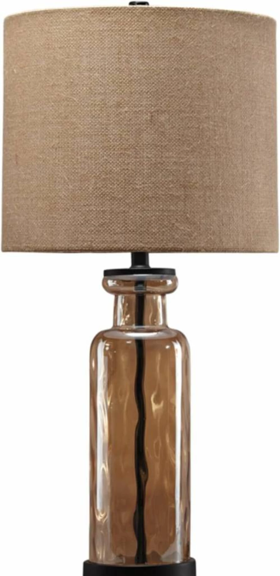 Signature Design by Ashley Laurentia 28.75" Modern Champagne Glass Table Lamp for Living Room, Bedroom & Office
