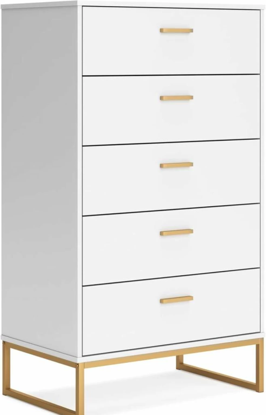 Signature Design by Ashley Neilsville 5-Drawer Dresser Chest in Light Brown - Stylish Bedroom Storage Furniture