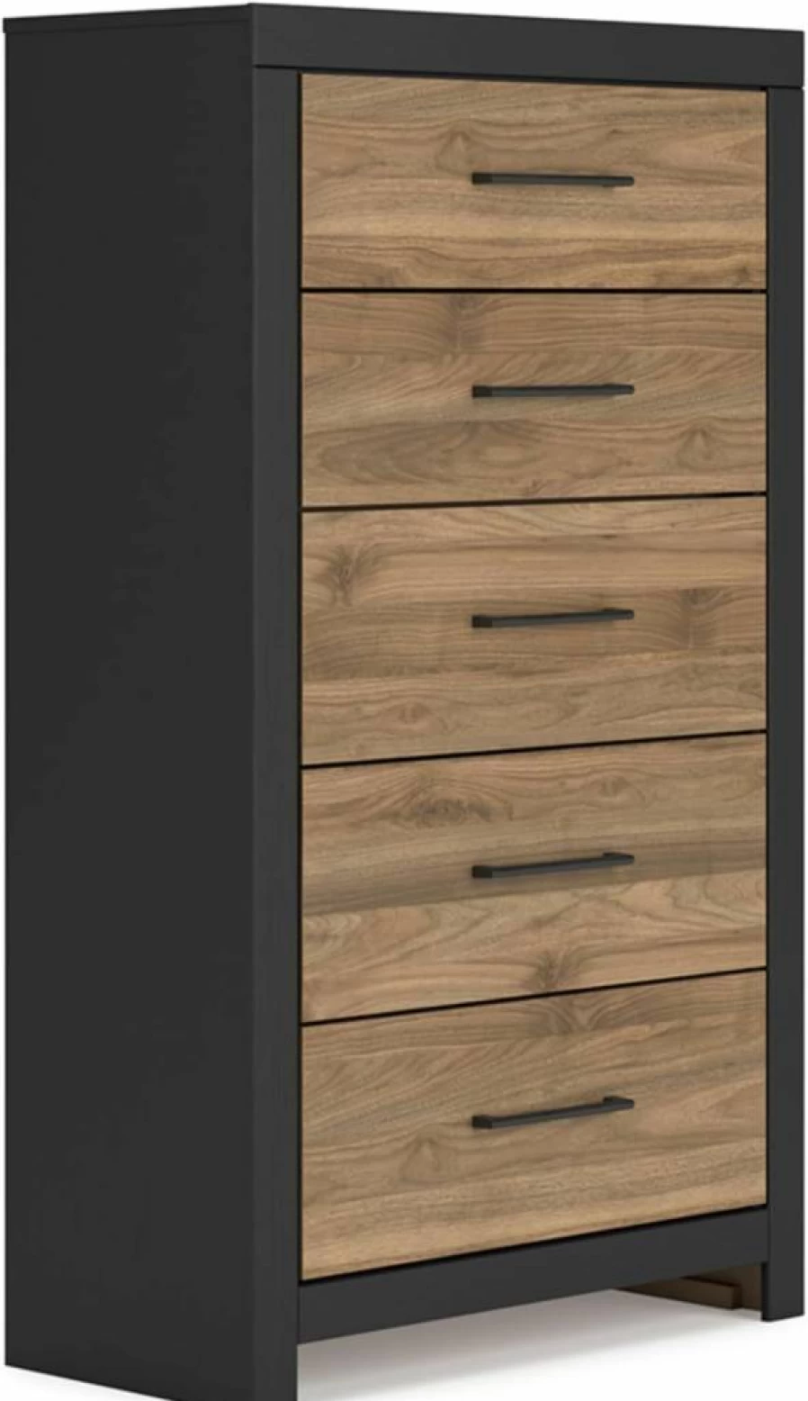 Signature Design by Ashley Cayboni 5-Drawer Wide Chest - Vintage White Dresser with Safety Stop for Bedroom Furniture