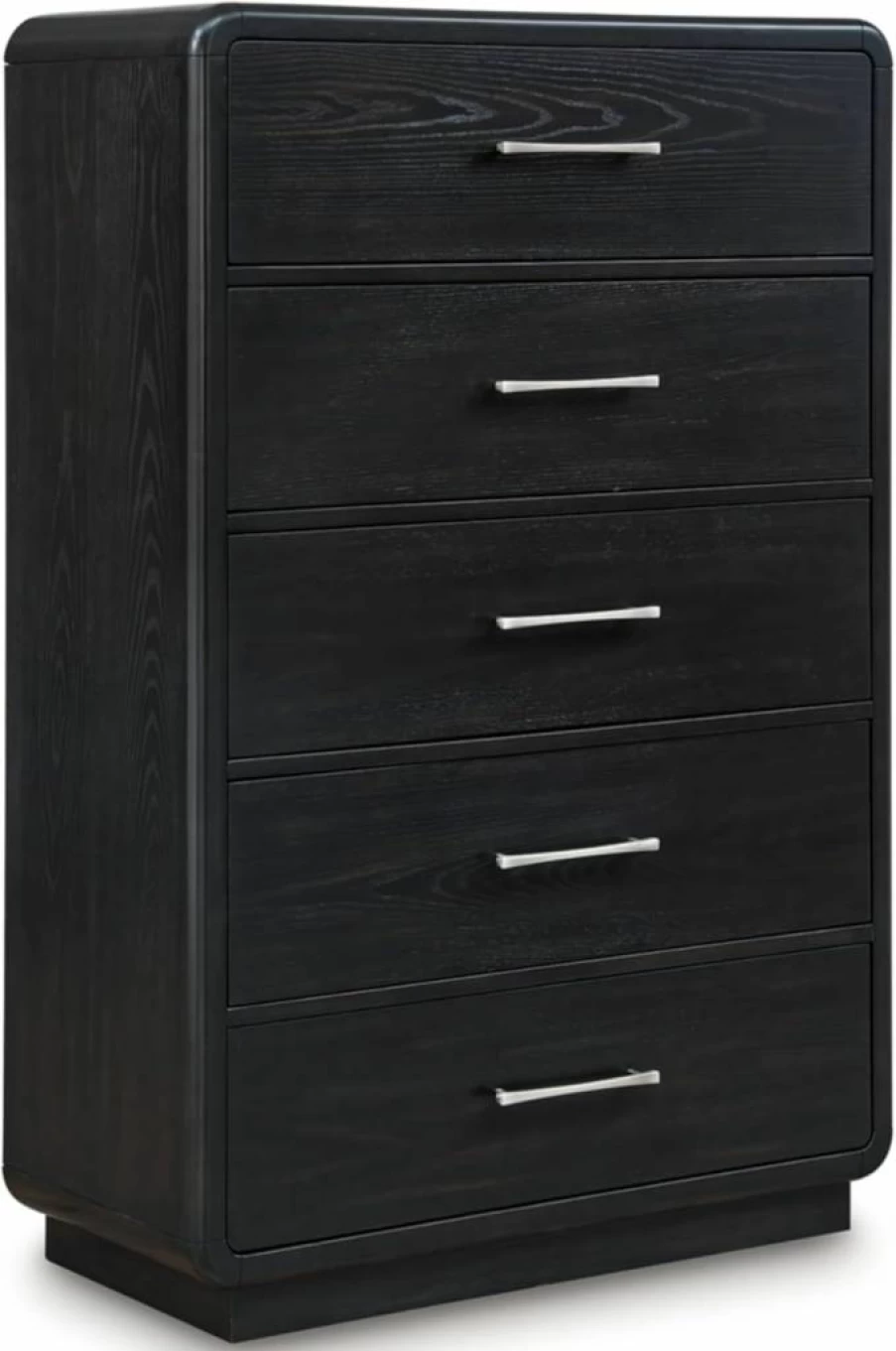 Signature Design by Ashley Rowanbeck Modern 5-Drawer Dresser with Soft-Lined Top Drawer, Black Finish