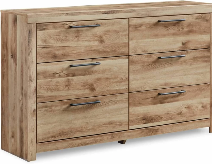 Signature Design by Ashley Drystan 6-Drawer Dresser in Weatherworn Brown - Rustic Industrial Style Chest