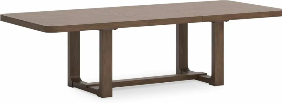 Signature Design by Ashley Cabalynn Farmhouse Extendable Dining Table with Removable Leaf, Light Brown Finish, Rustic Style