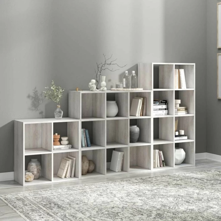 Signature Design by Ashley Langdrew 8-Cube Black Bookcase & Storage Organizer for Home & Office