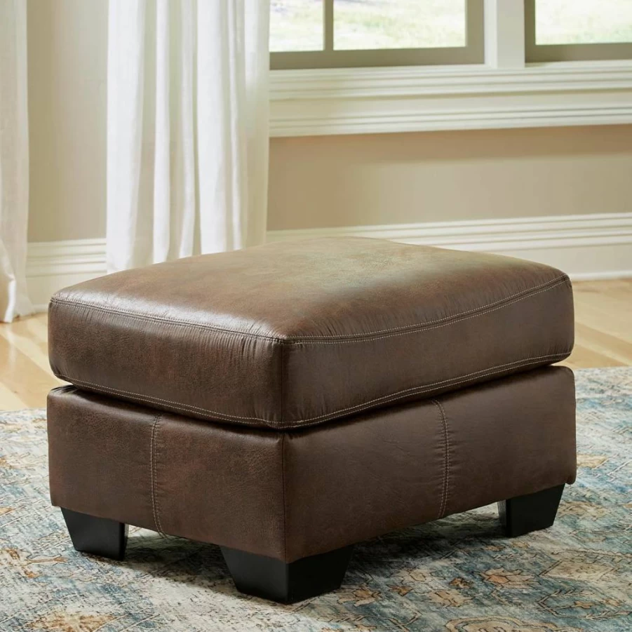 Signature Design by Ashley Bladen Modern Gray Rectangular Storage Ottoman with Upholstered Fabric