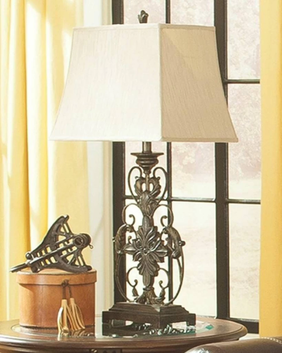Signature Design by Ashley Sallee Traditional Brown Table Lamp with 3-Way Switch, 33.5" Height