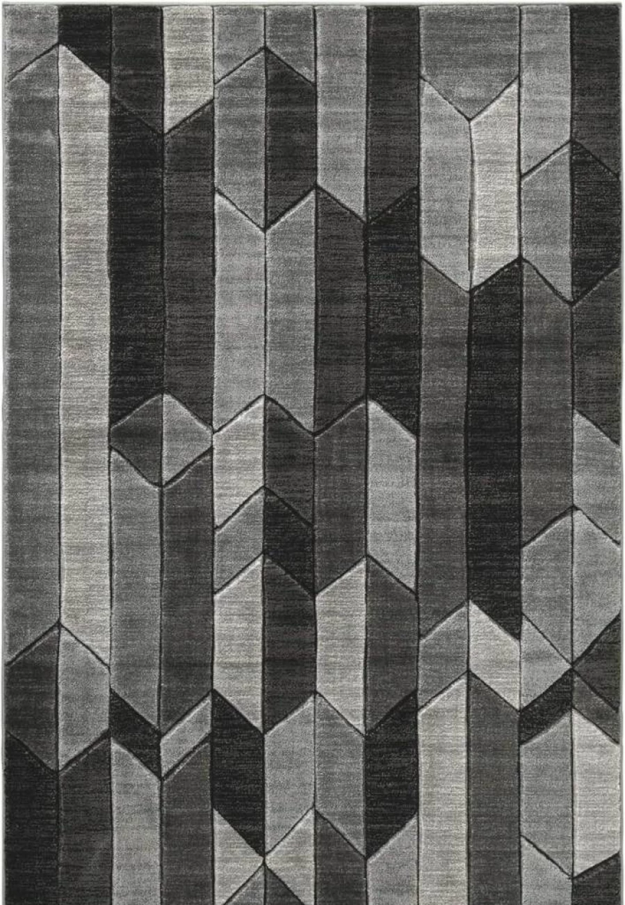 Signature Design by Ashley Chayse Urban 5' x 7' Hand Carved Black & Gray Medium Pile Area Rug