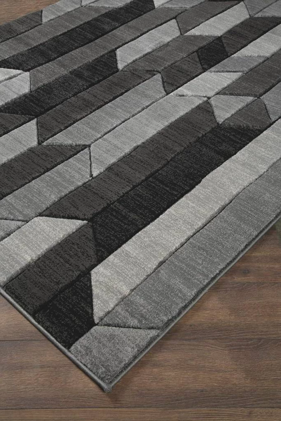Signature Design by Ashley Chayse Urban 5' x 7' Hand Carved Black & Gray Medium Pile Area Rug