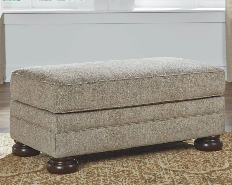 Signature Design by Ashley Kananwood Traditional Rectangular Storage Ottoman in Light Brown
