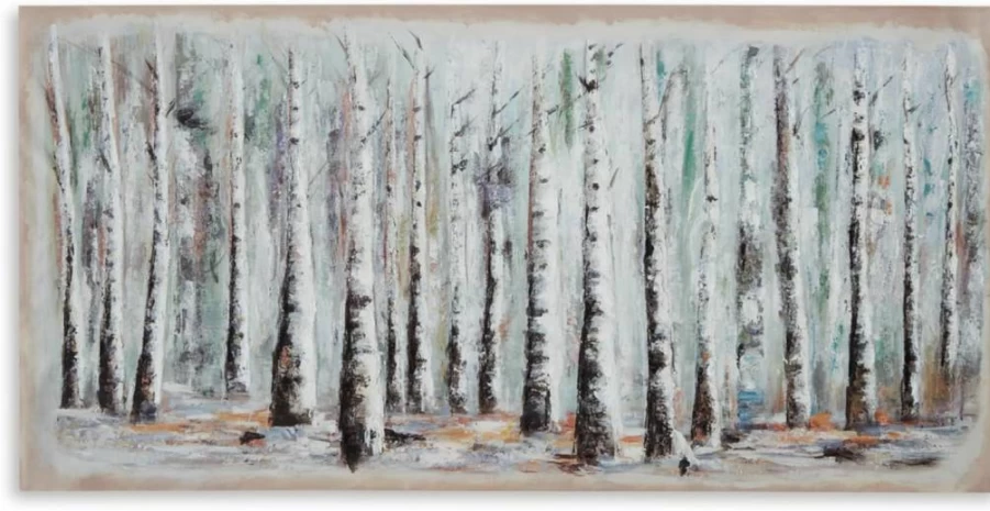 Signature Design by Ashley Calbert Modern Nature Wall Art 60x30 Inches Dark Brown & Green Gallery Wrapped Canvas